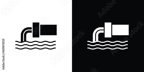 Wastewater icon. Vector illustration. Flat design.