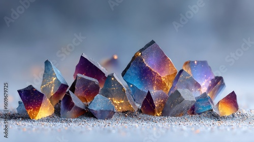 Glowing Crystal Cluster: A Mystical Mountain of Gems
