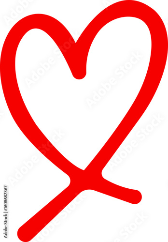 Heart icon.Grunge rough brush stroke romance love element pack for collage.Heart, love, romance or valentine's day red vector icon for apps.Various different hand drawn heart icon love collection.