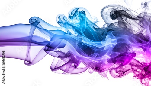 Abstract swirling colored smoke