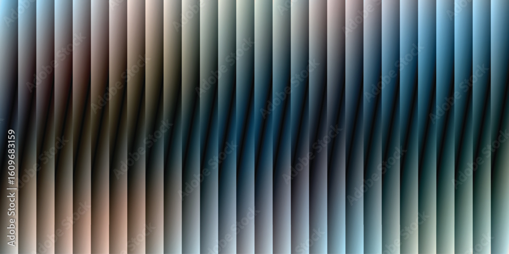 Obraz premium Black gold ripple abstract glass texture with futuristic depth and fluted vertical distortion in bold gradient style