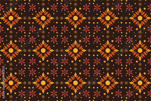 Classic pattern with yellow and orange figures