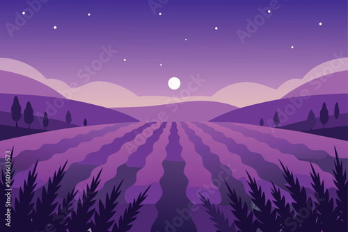 field of lavender at twilight