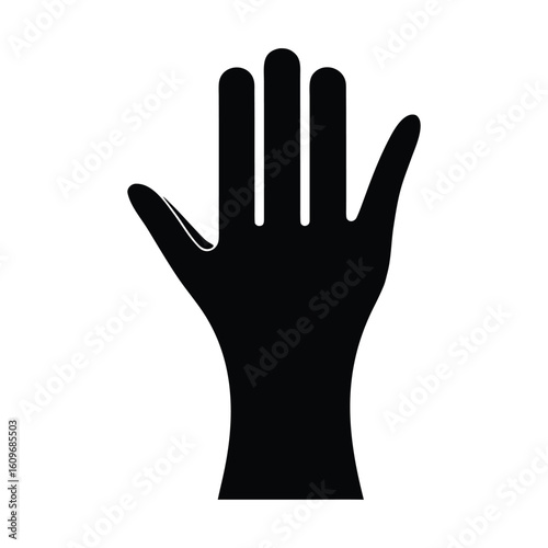 Black silhouette of an open hand with fingers spread