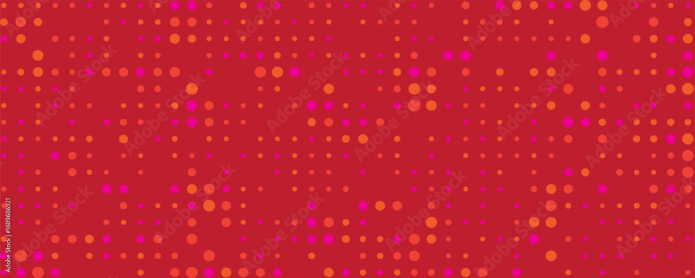 Vector Red Tech Finance Fintech Background. Abstract Pixel Pattern. Digital Business Technology or Science Research Presentation Backdrop.