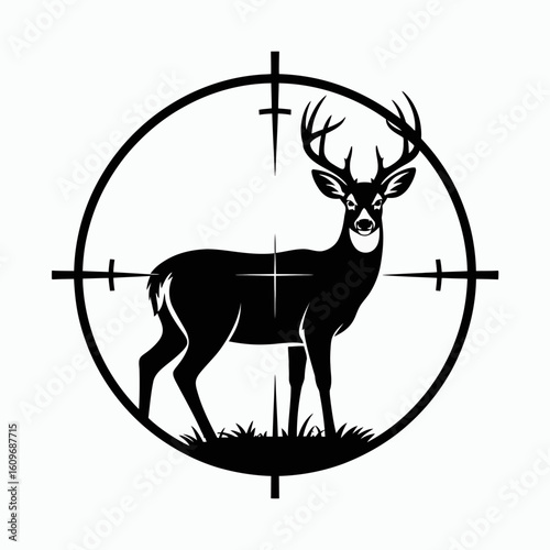 Deer in Crosshairs Silhouette Design