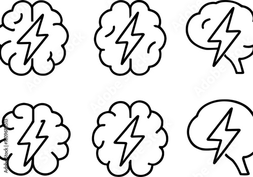 Brainstorm Lightning Vector Icon Set Collection 