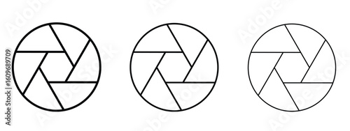 Aperture icon linear style sign for mobile concept and web design.