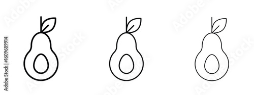 Avocado icon linear style sign for mobile concept and web design.