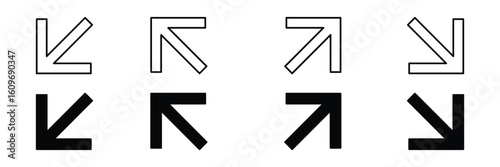 Set of geometry shape arrow icon collection. Arrow vector element.
