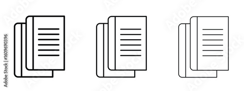 Book copy icon linear style sign for mobile concept and web design.