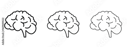 Brain icon linear style sign for mobile concept and web design.