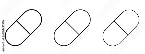 Capsules icon linear style sign for mobile concept and web design.