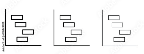 Chart gantt icon linear style sign for mobile concept and web design.