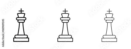 Chess king icon linear style sign for mobile concept and web design.