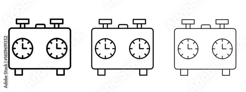 Chess clock icon linear style sign for mobile concept and web design.