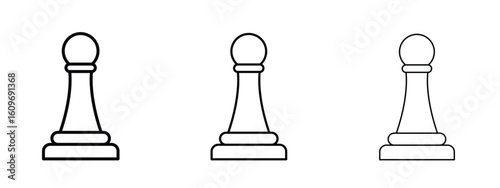 Chess pawn icon linear style sign for mobile concept and web design.