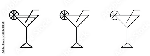 Citrus Glass icon linear style sign for mobile concept and web design.