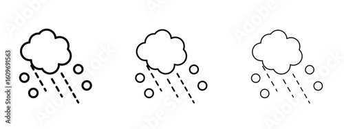 Cloud hail icon linear style sign for mobile concept and web design.