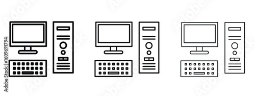 Computer icon linear style sign for mobile concept and web design.