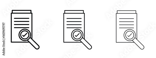 Compliance document icon linear style sign for mobile concept and web design.