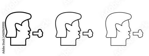 Cough icon linear style sign for mobile concept and web design.