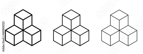 Cubes icon linear style sign for mobile concept and web design.
