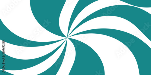 Abstract bright and energetic spiral background with alternating curved green and white segments.Hypnotic swirl radiates symmetrically sense of motion and energy. 
