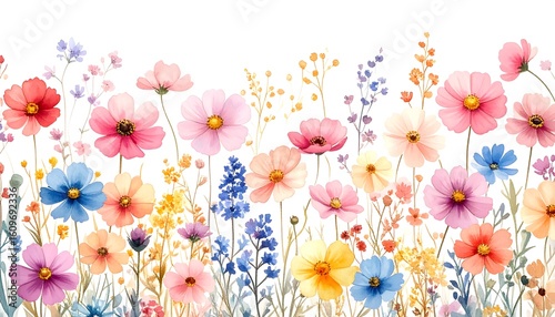 Colorful floral border
