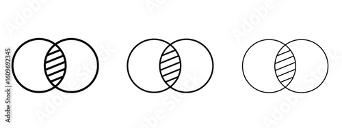 Diagram venn icon linear style sign for mobile concept and web design.