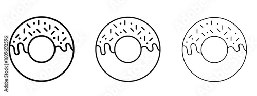 Donut icon linear style sign for mobile concept and web design.