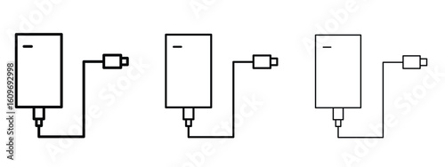 External hard drive icon linear style sign for mobile concept and web design.