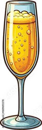 A vector illustration champagne glass