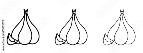 Garlic icon linear style sign for mobile concept and web design.