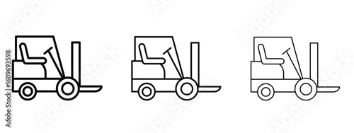 Forklift icon linear style sign for mobile concept and web design.