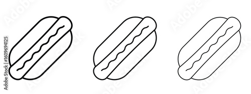 Hotdog icon linear style sign for mobile concept and web design.