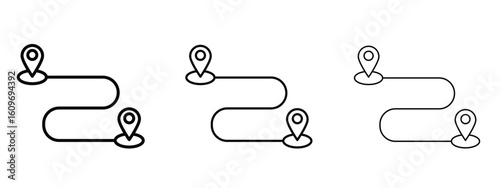 Journey icon linear style sign for mobile concept and web design.