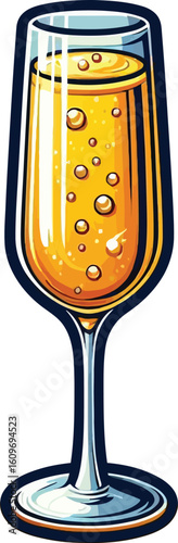 A vector illustration champagne glass