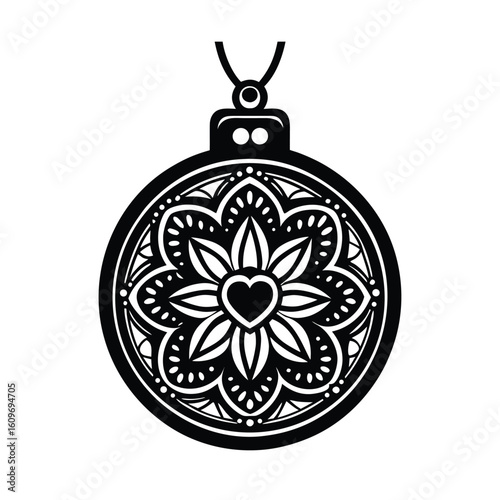 Talavera Locket with Symmetrical Patterns