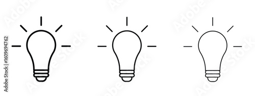 Light bulb icon linear style sign for mobile concept and web design.
