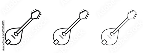 Mandolin icon linear style sign for mobile concept and web design.