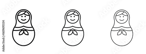 Nesting dolls icon linear style sign for mobile concept and web design.