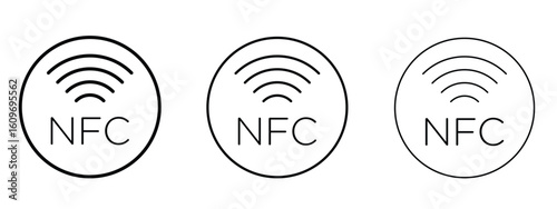 NFC icon linear style sign for mobile concept and web design.