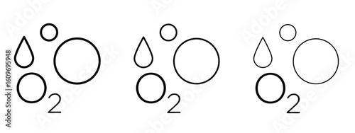 Oxygen O2 icon linear style sign for mobile concept and web design.
