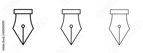 Pen nib icon linear style sign for mobile concept and web design.