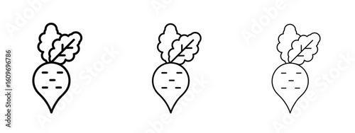 Radish icon linear style sign for mobile concept and web design.