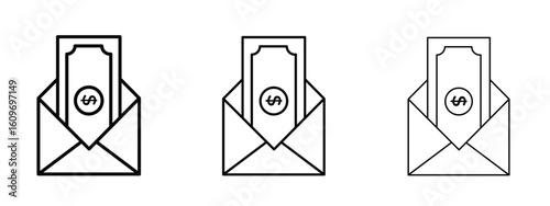 Salary icon linear style sign for mobile concept and web design.
