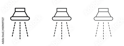 Shower down icon linear style sign for mobile concept and web design.