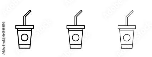 Swoosh Cup icon linear style sign for mobile concept and web design.
