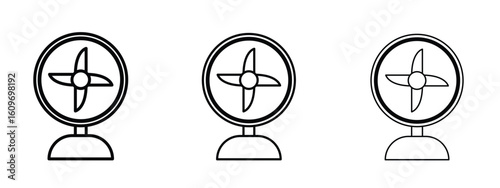Table Fan icon linear style sign for mobile concept and web design.